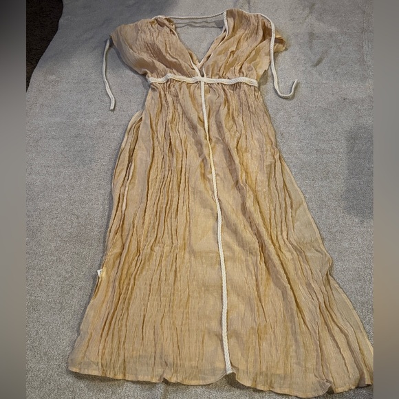 No brand Dresses & Skirts - Sheer Tan Cover-Up Dress